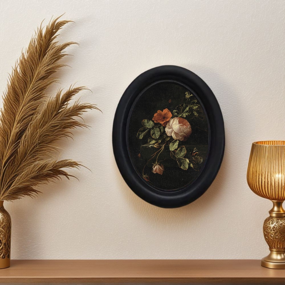 Embroidery Wall Art - 1 Piece Vintage Halloween Peony Flower