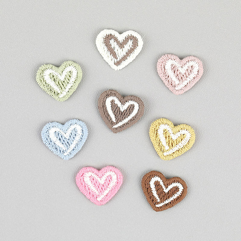 Embroidery On Socks - 20Pcs Heart-Shaped Embroidered Appliques DIY Patches