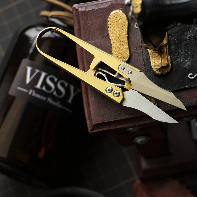 Embroidery Scissors Small - Brass Small Scissors Leather Small Yarn