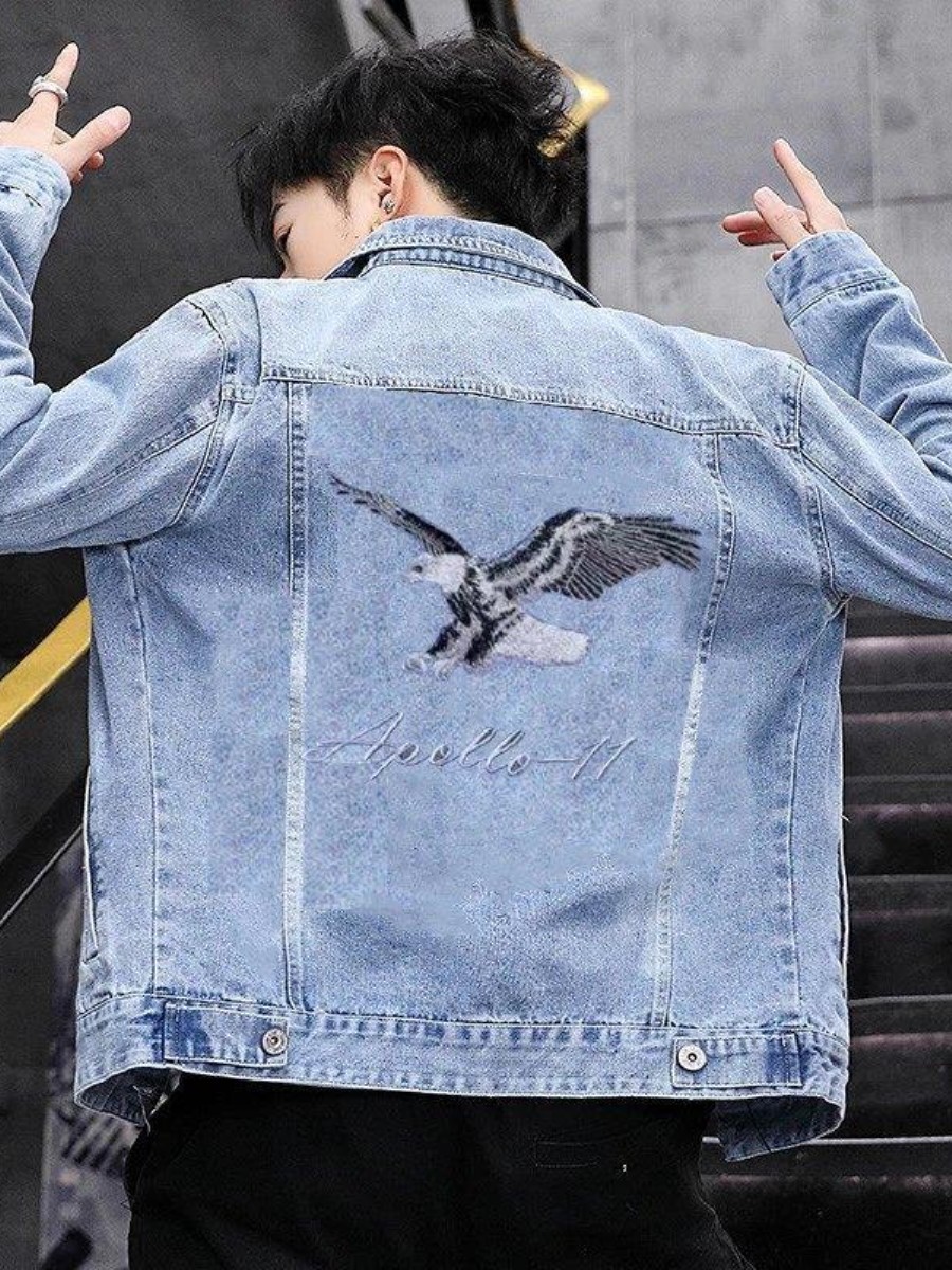 Embroidery Jeans - New 2026 Men's Denim Jacket Spring