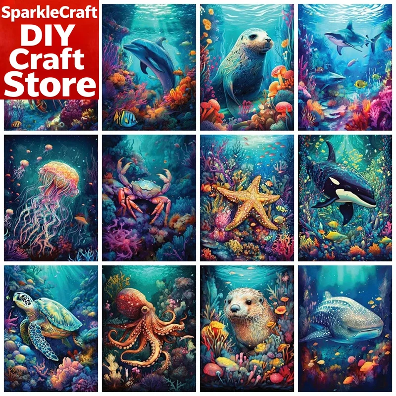 Embroidery Wall Art - 1PC frameless Full Square Round Diamond