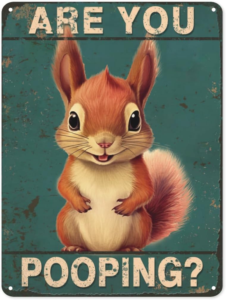 Embroidery Wall Art - Are You Pooping squirrel Bathroom Funny
