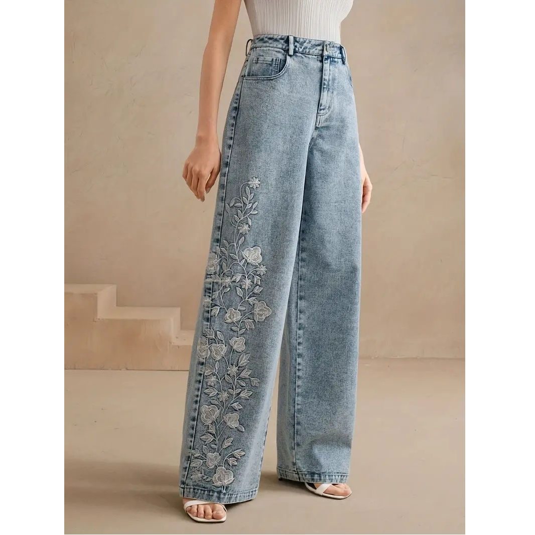 Embroidery Jeans - Y2k Pants New 2025 Trend Jeans