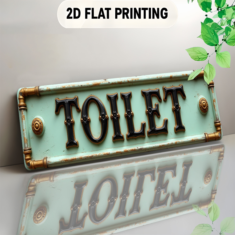 Embroidery Wall Art - 2D Flat, Vintage Toilet Sign -