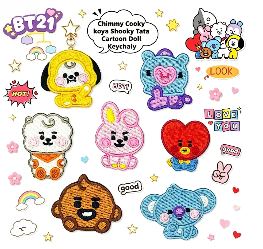 Embroidery Patches - LINE FRIENDS BT21 All Character Embroidered