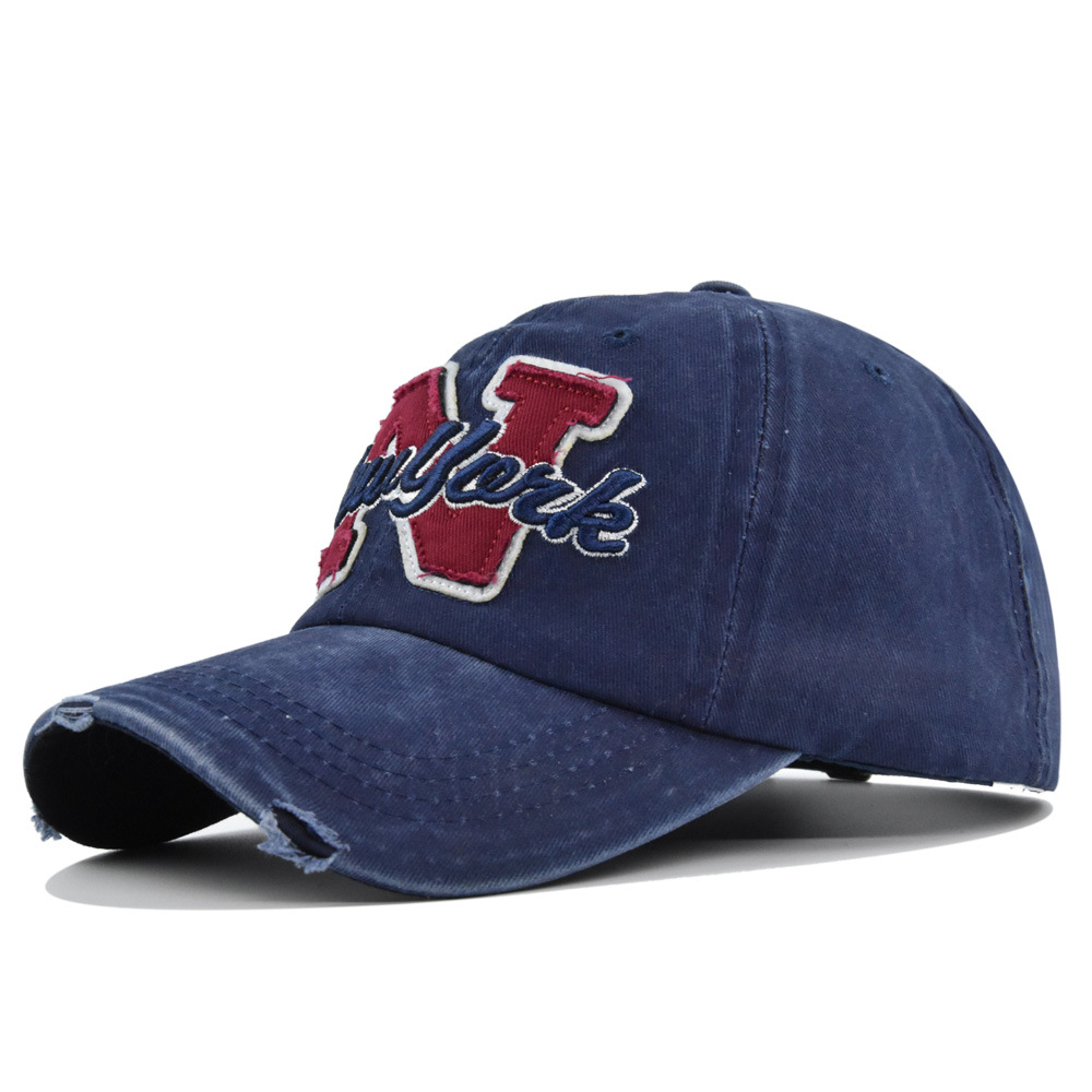 Embroidery Letter N - Vintage Washed Baseball Cap For Men