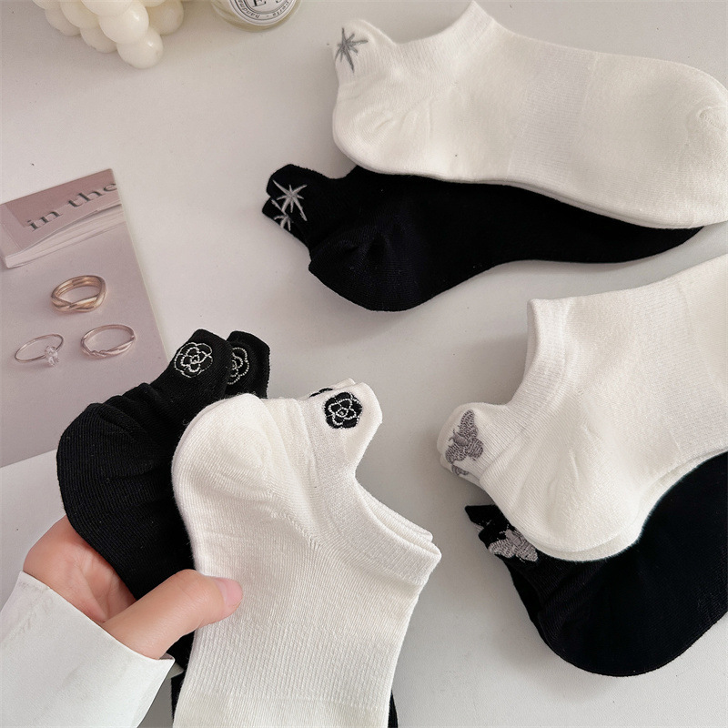 6 Pair Luxury Brand Women Sock - Embroidery On Socks review and price