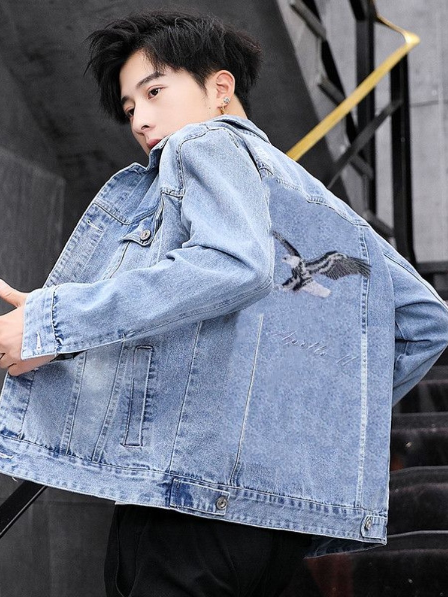 New 2026 Men's Denim Jacket Sp - Embroidery Jeans review and price