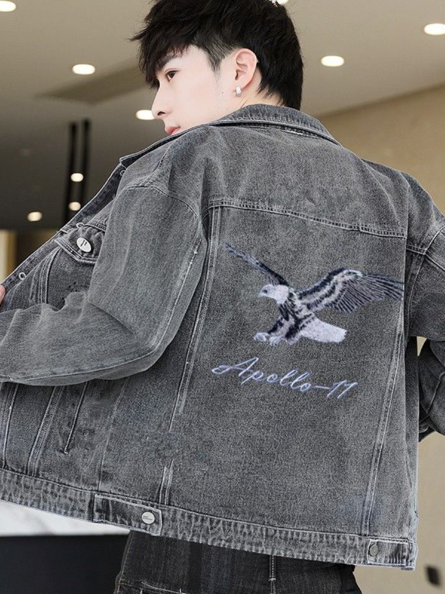New 2026 Men's Denim Jacket Sp - Embroidery Jeans review and price