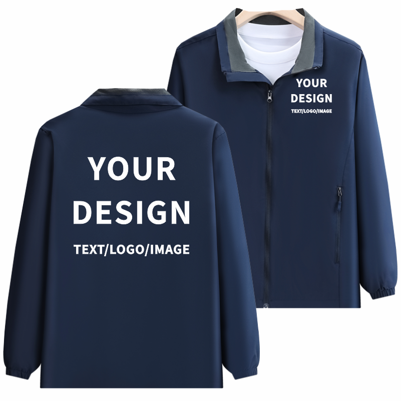 Fashion Solid Color Jacket Cus - Embroidery Design Logo review and price