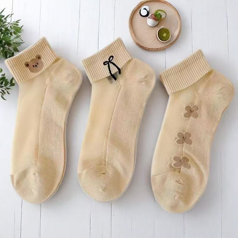 Women's Sheer Ice Silk Polyest - Embroidery On Socks review and price