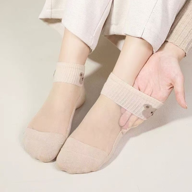 Women's Sheer Ice Silk Polyest - Embroidery On Socks review and price