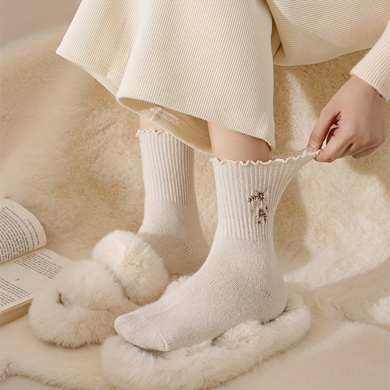 6Pair Plush Embroidery Small F - Embroidery On Socks review and price