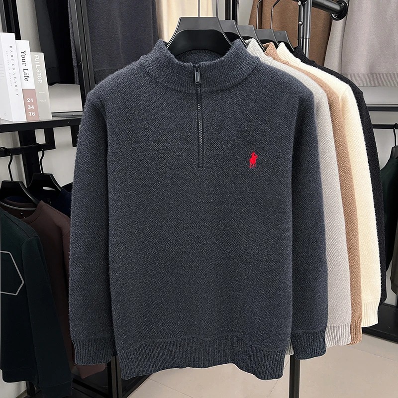 High end zipper stand up colla - Embroidery Design Logo review and price