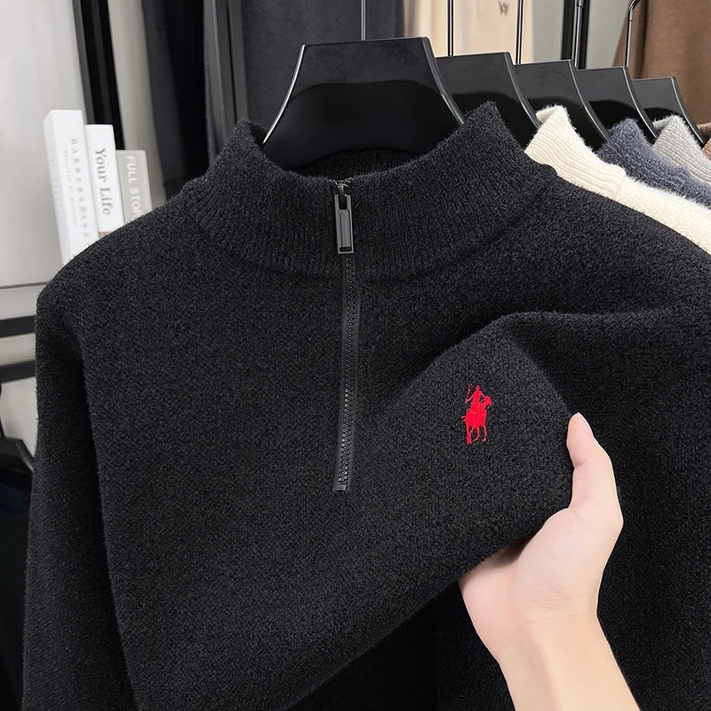 High end zipper stand up colla - Embroidery Design Logo review and price