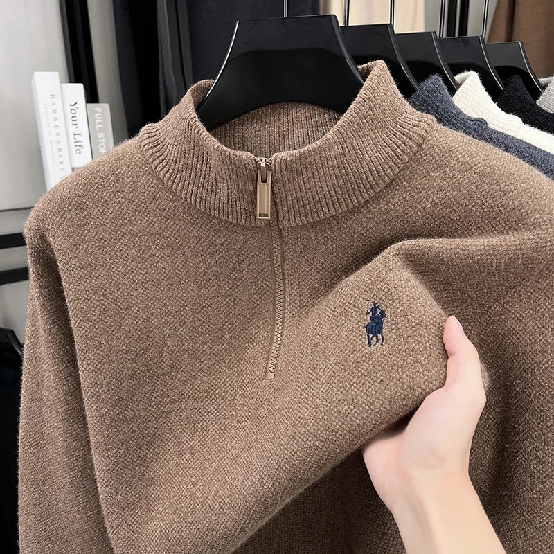 High end zipper stand up colla - Embroidery Design Logo review and price