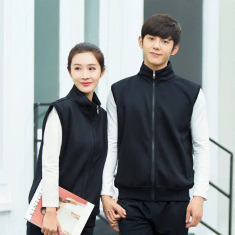 Monochrome Velvet Warm Vest, C - Embroidery Design Logo review and price