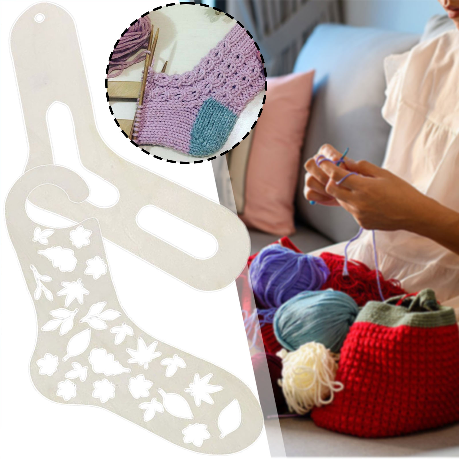 1/2pcs Knitting Tool For Sock  - Embroidery On Socks review and price