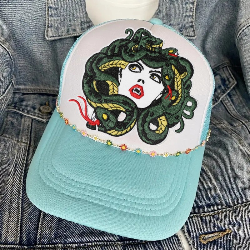 1PC Snake & Girl Cartoon Anime - Embroidery Hat Machine review and price
