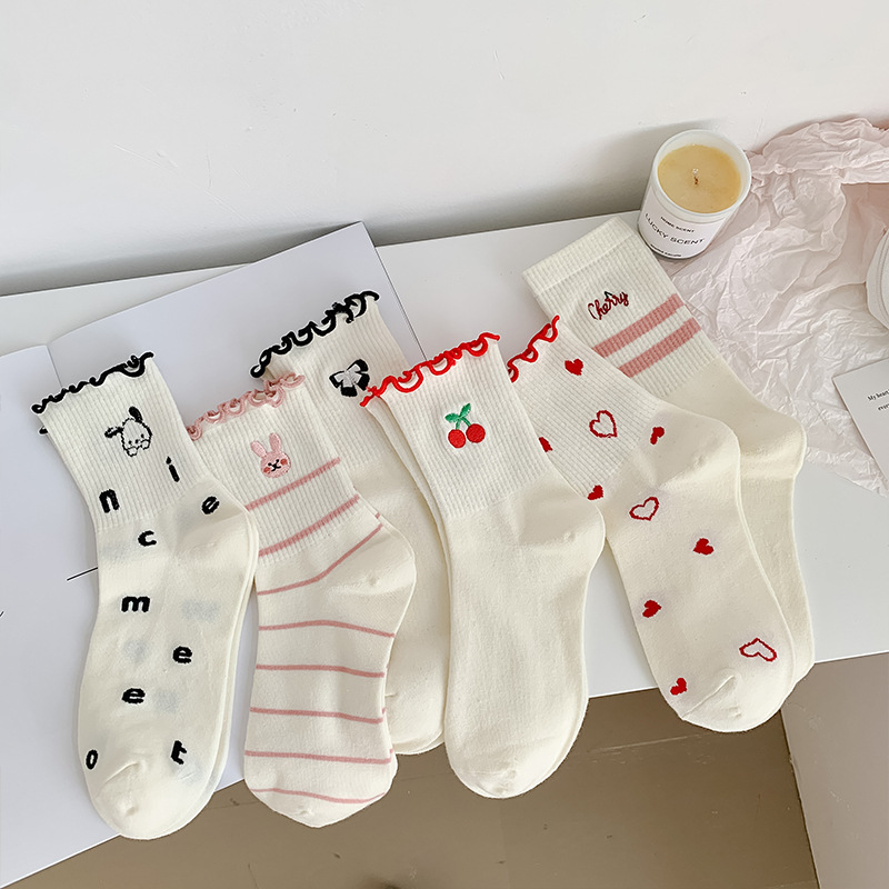 Women Socks Cotton Cute Rabbit - Embroidery On Socks review and price