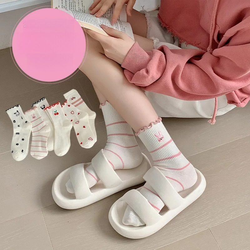 Women Socks Cotton Cute Rabbit - Embroidery On Socks review and price