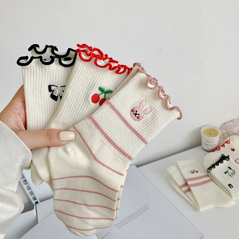 Women Socks Cotton Cute Rabbit - Embroidery On Socks review and price