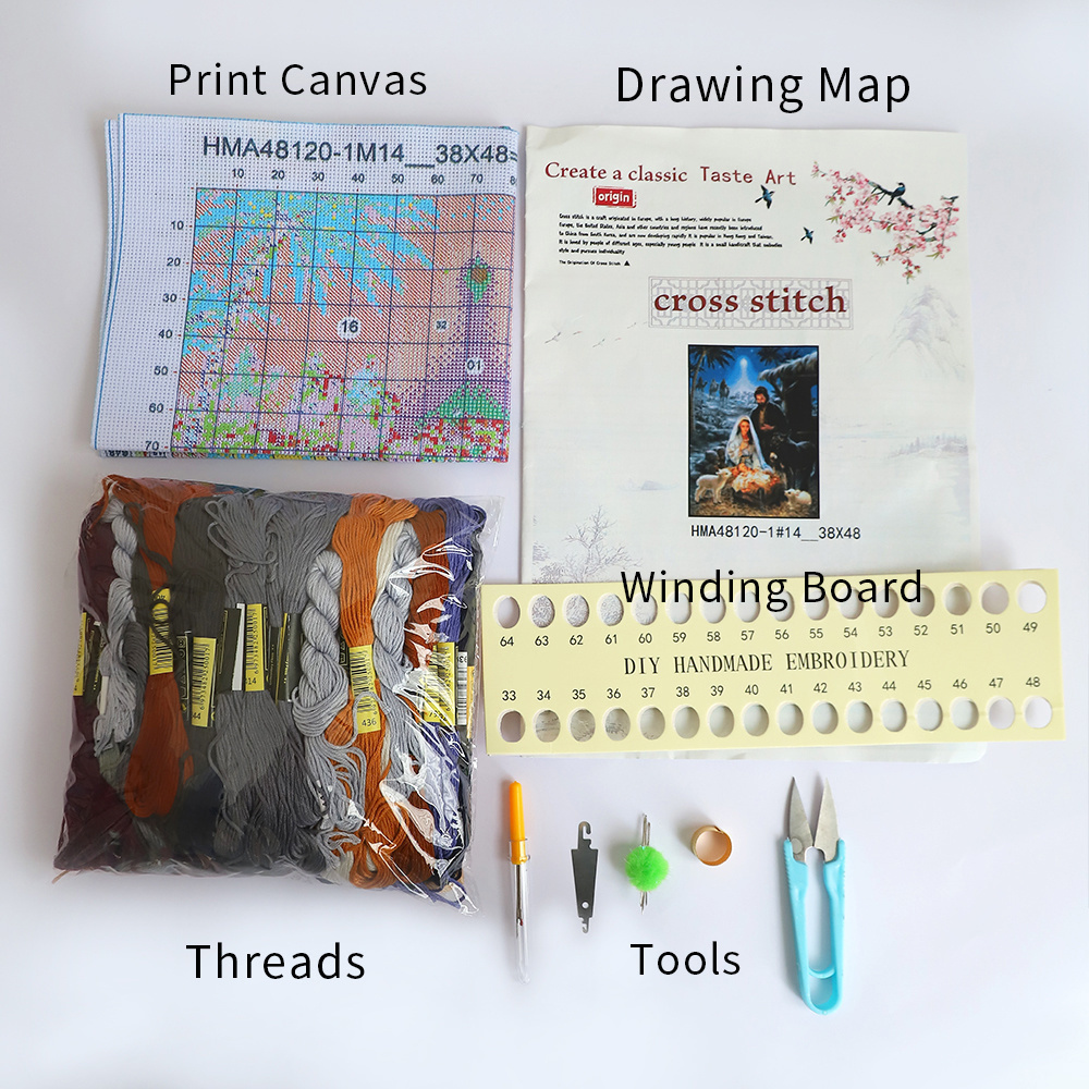 Cartoon Kids Printed Canvas 11 - Dmc Floss Set review and price