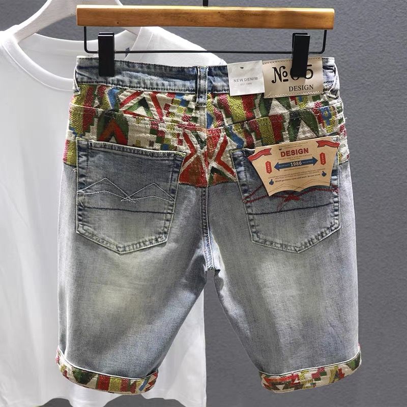 Man Denim Shorts Selvedge Mult - Embroidery Jeans review and price