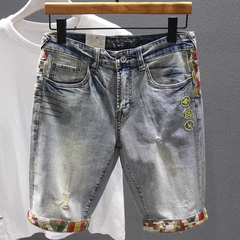 Man Denim Shorts Selvedge Mult - Embroidery Jeans review and price