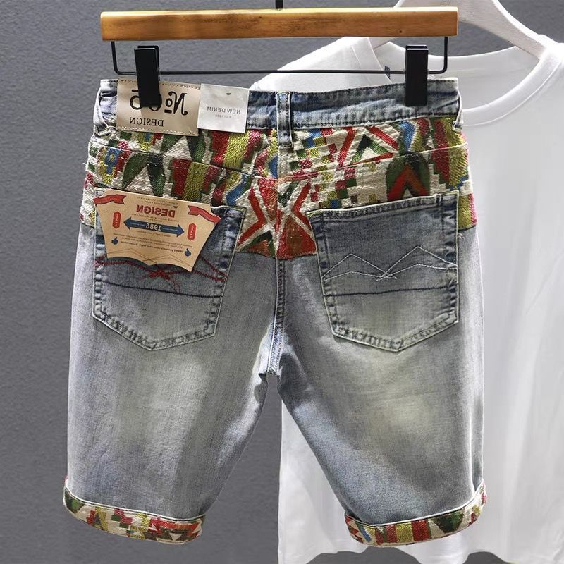 Man Denim Shorts Selvedge Mult - Embroidery Jeans review and price