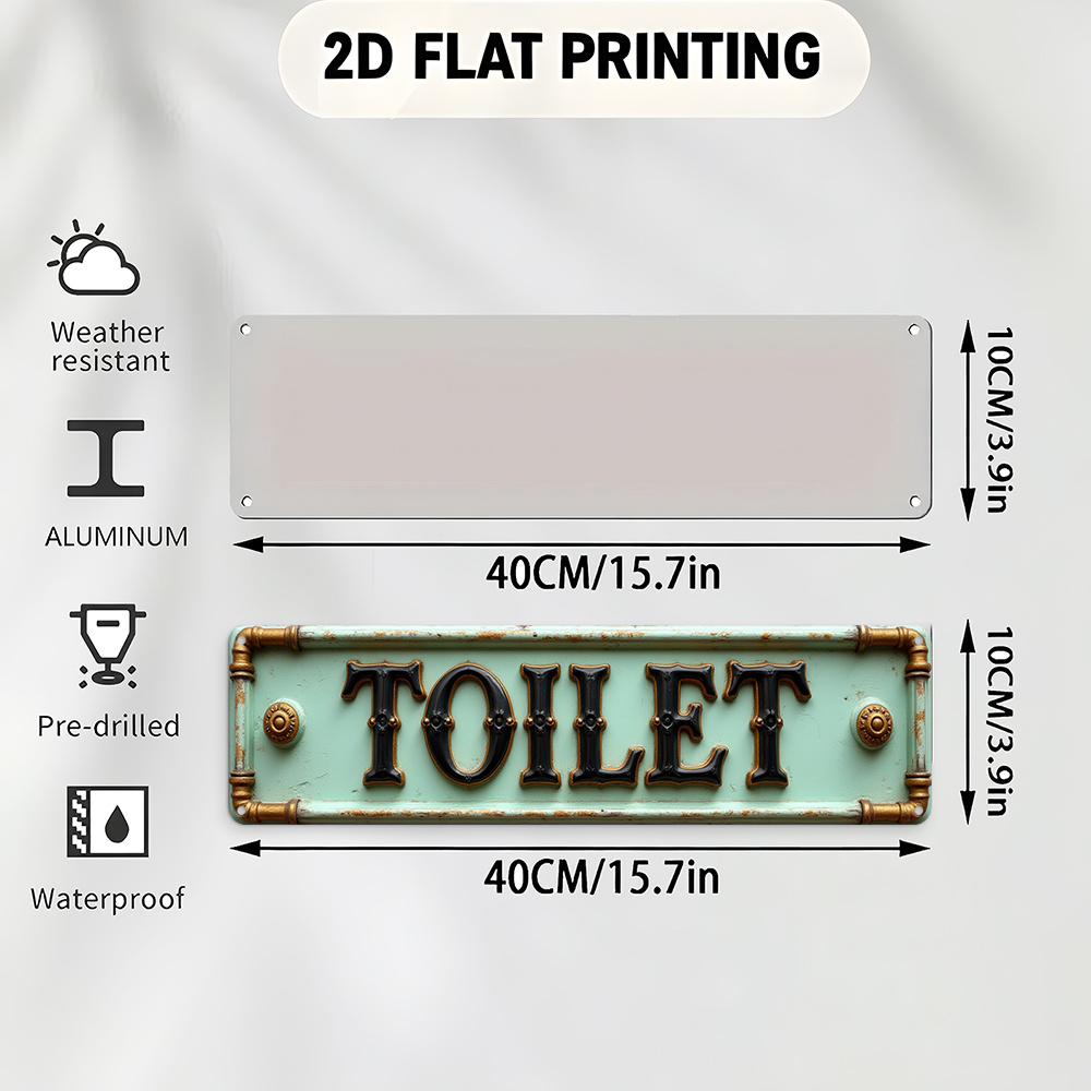 2D Flat, Vintage Toilet Sign - - Embroidery Wall Art review and price