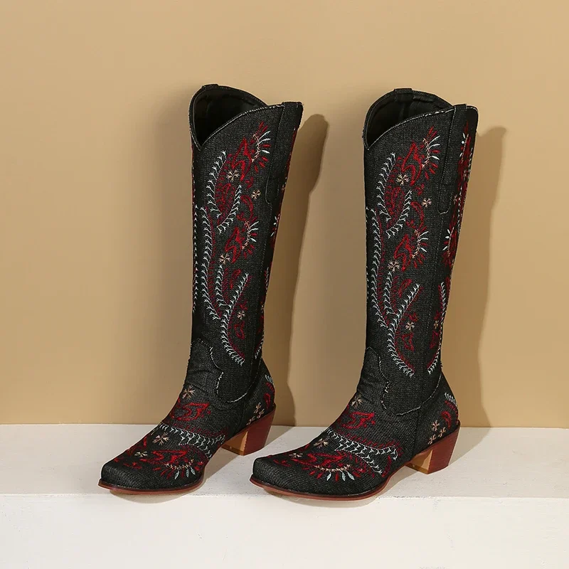 Blue Denim Western Cowgirl Kne - Embroidery Jeans review and price