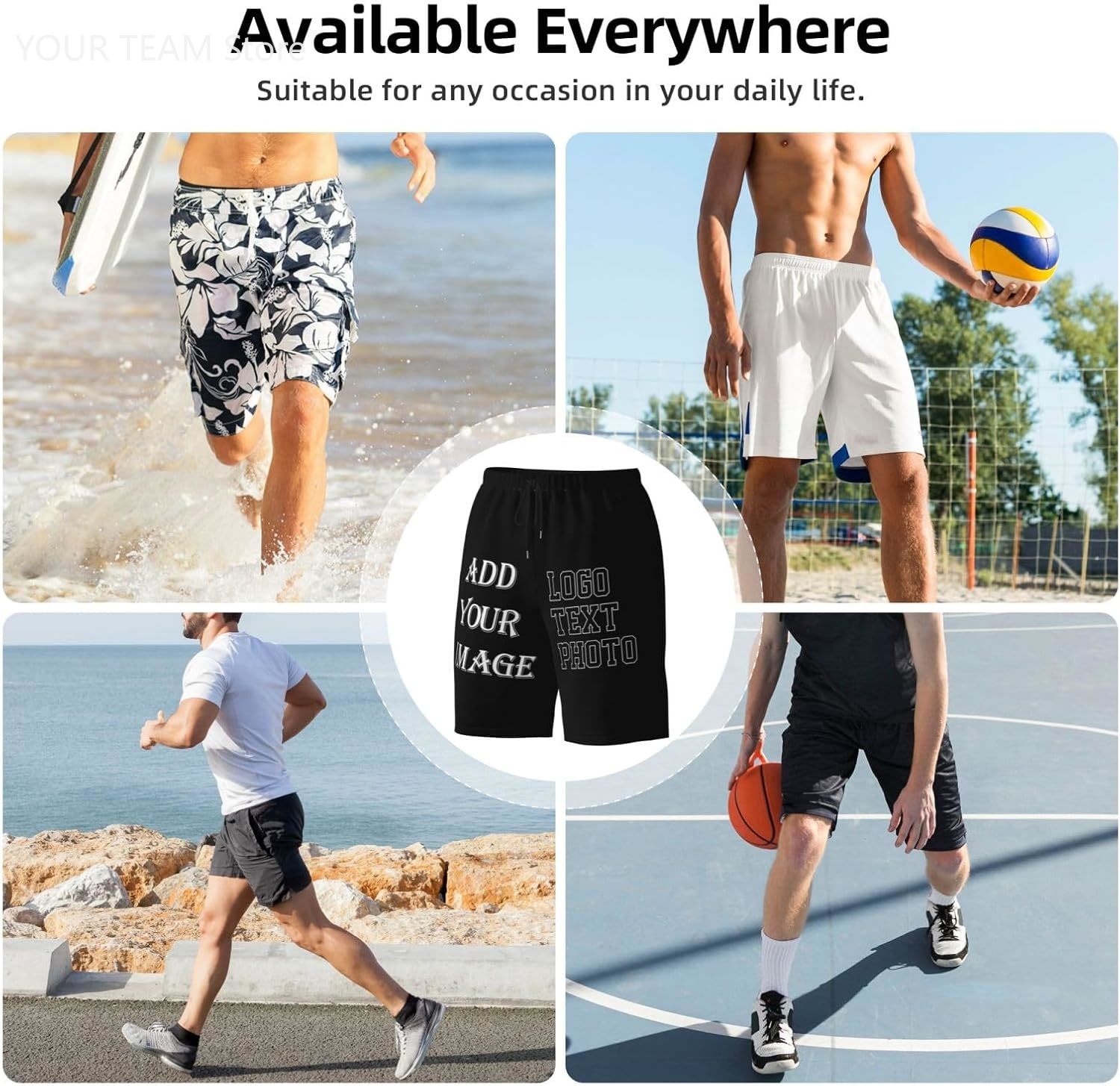 Custom Shorts for Men Design Y - Embroidery Design Logo review and price