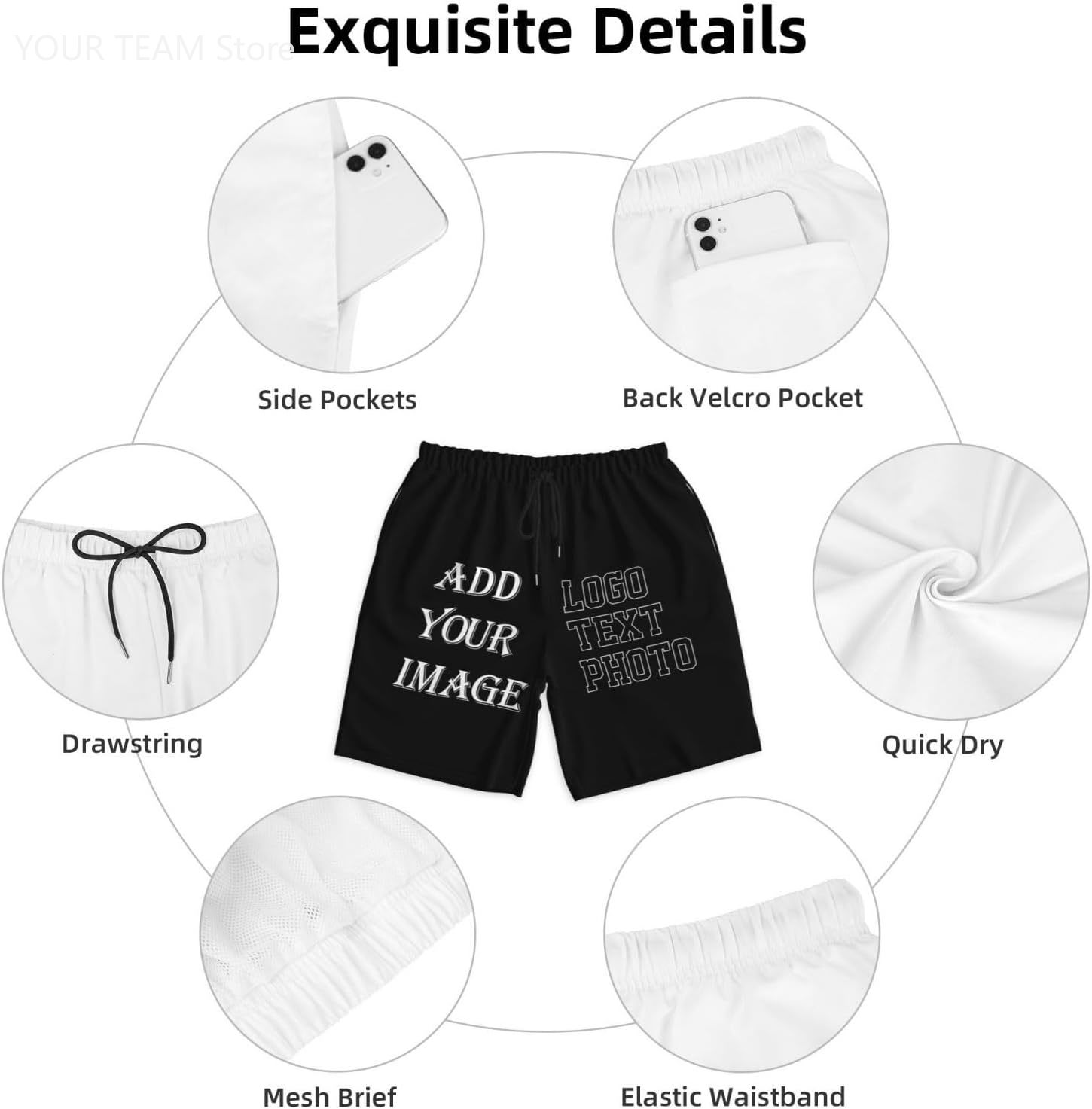 Custom Shorts for Men Design Y - Embroidery Design Logo review and price