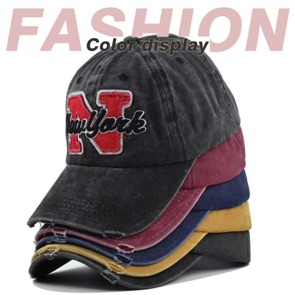 Vintage Washed  Baseball Cap F - Embroidery Letter N review and price